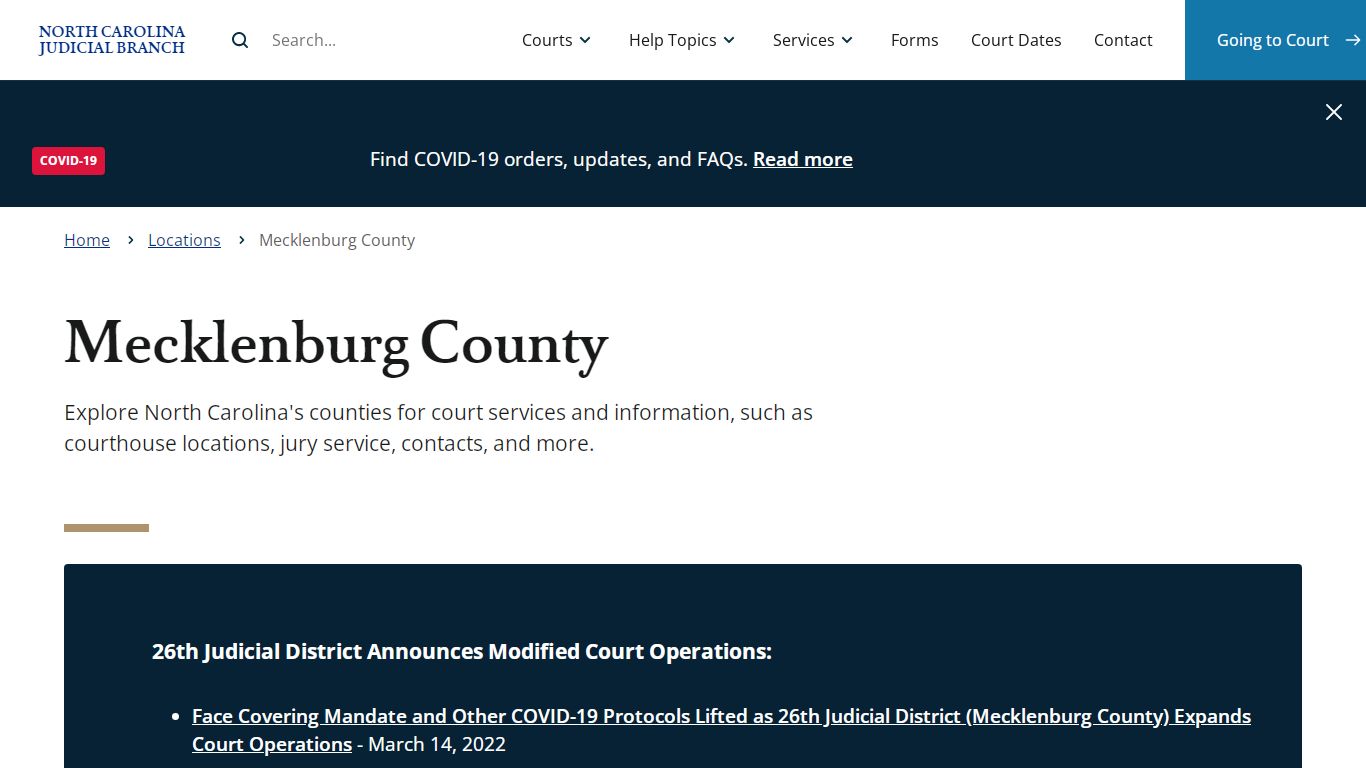 Mecklenburg County | North Carolina Judicial Branch - NCcourts