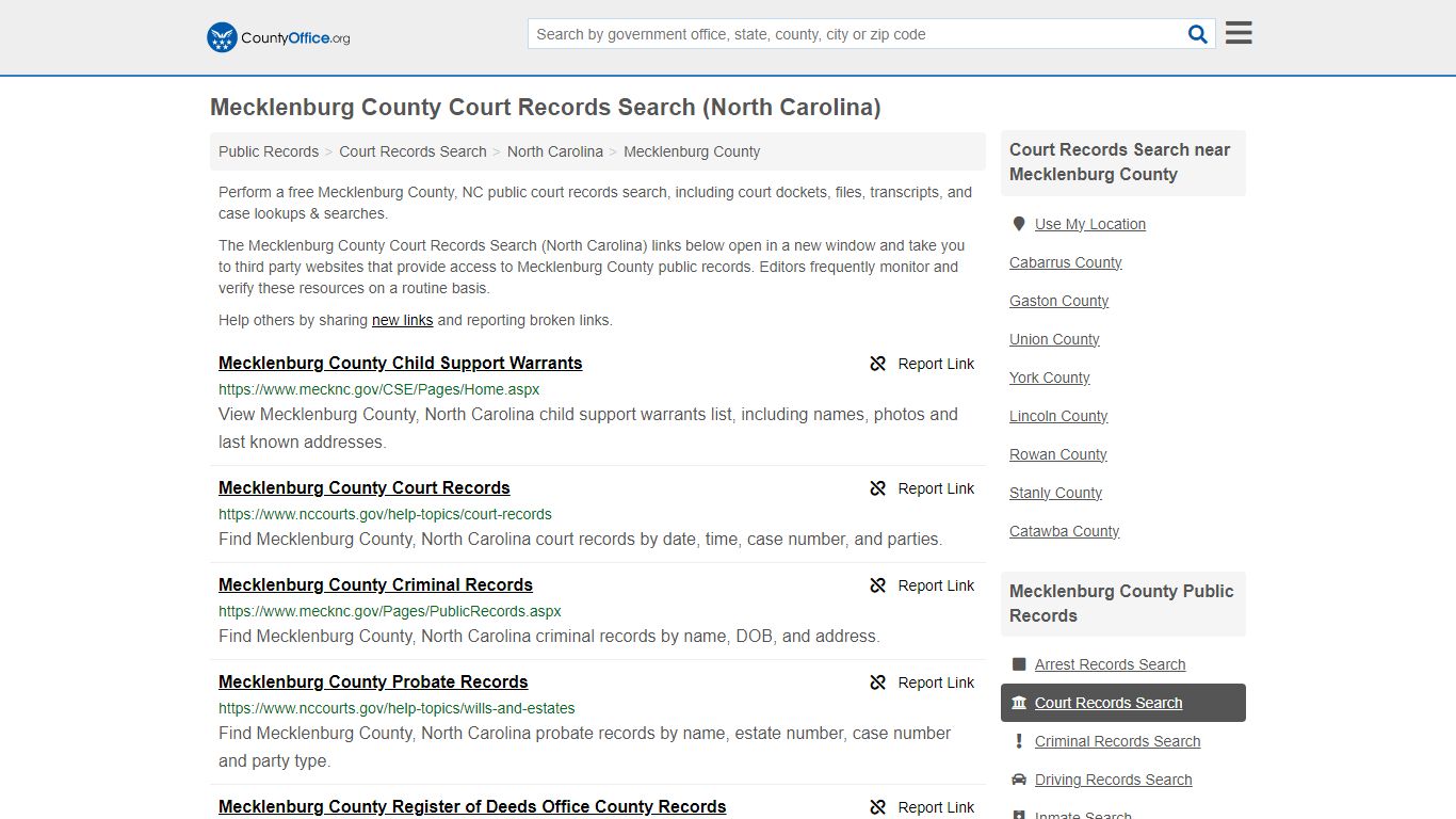 Mecklenburg County Court Records Search (North Carolina) - County Office