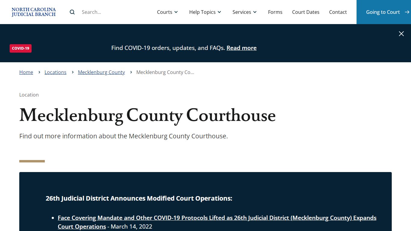 Mecklenburg County Courthouse | North Carolina Judicial Branch